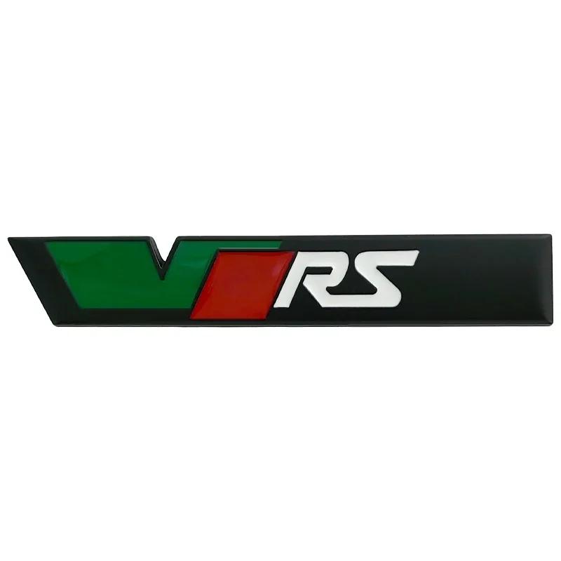 AES1 Alloy Car Front Grille Badge Rear Trunk Sticker Emblem for Skoda VRS Logo Kodiaq Karoq Tour RS Superb Octavia Yeti Fabia Rapid