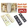 2PCS Acrylic Push Pull Door Signs Shops Self-Adhesive Pull Door