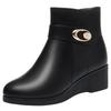 Slope Heel Short Boots Women's Autumn and Winter, New Fashion Boots    and Elderly Women's Shoes Platform Waterproof Table Mother Shoes