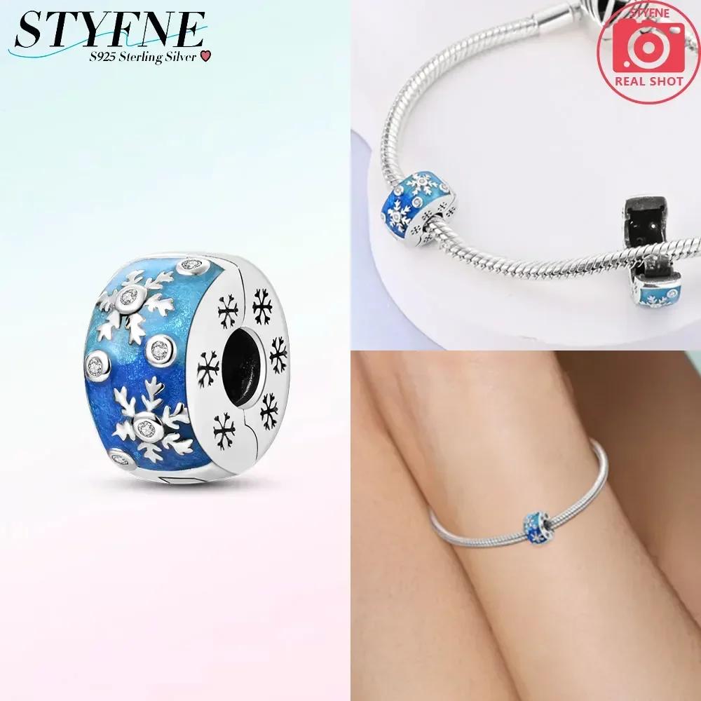 Original Copper Four-Leaf Clover Pink Zircon Snowflake Lock Charm Heart Beads Fit Bracelet Women Jewelry Diy Gift Accessory