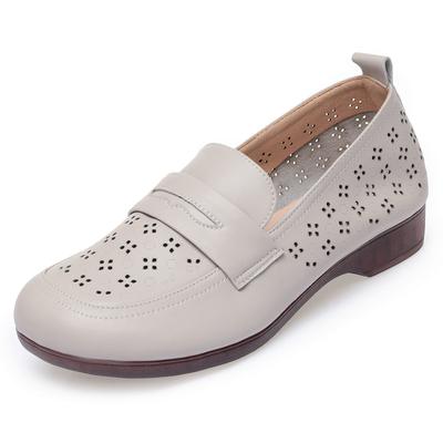 Scarpe traforate Scarpe da donna estive in vera pelle da donna Scarpe da mamma di grandi dimensioni con foro