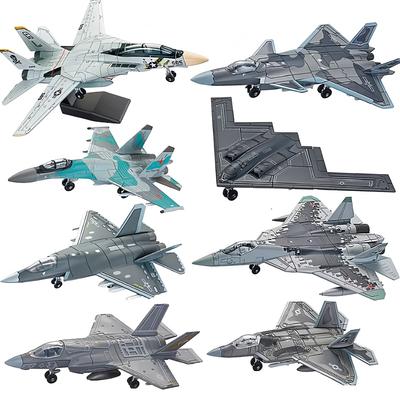 Modern B-2 F-14 F-22 F-35 AH-64 Military Fighter Model Assemble Collection Toys Copter Airplane Model Puzzle Assembly Model Toys