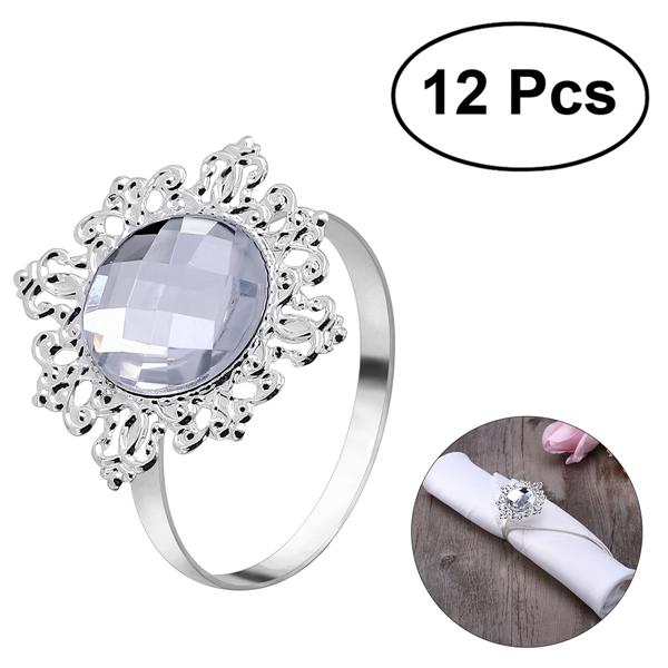 Transparent DOITOOL Napkin Rings for Table Acrylic Square Napkin Rings Decorative Napkin Holders for Wedding Banquet Party Dinner Table Decoration