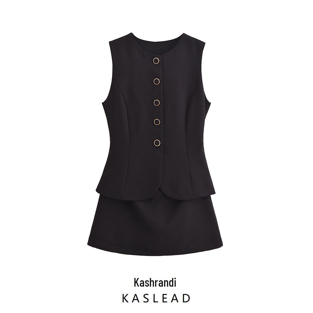 

2025 Spring Women s European & American Sleeveless Round Neck Jumpsuit L чёрный