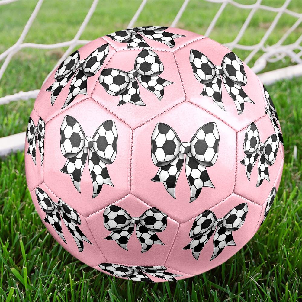 1pc Soccer Ball Bow Theme Soccer Ball Football, Size 5, Lightweight PVC, Outdoor Training Soccer Ball,Gift j614100