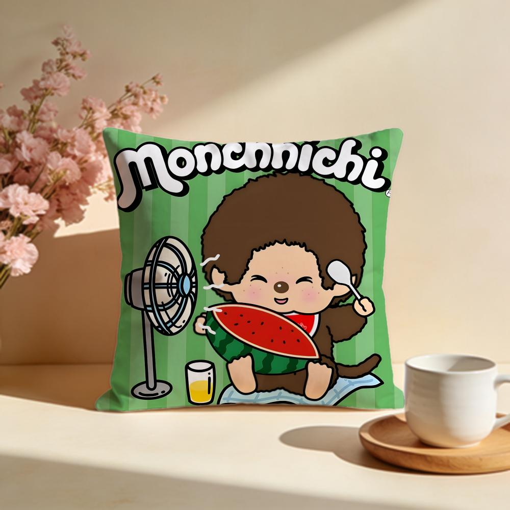 Popular MMonchhichiable Cushion Cover Stylish Washable Pillow Cover Ideal for Couch Bedroom Car Decoration