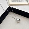 Elegant Silver Teardrop Titanium Steel Necklace for Women - Non-Fading, High-End Feel, Perfect for Long Sweater Chains.
