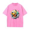 SX-37 MINISO 2026 Summer Vintage Wash Printed Pure Cotton Shoulder Style Men's and Women's Round Neck Short Sleeved Couple T-shirt