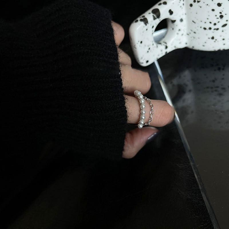 Exquisite Pearl Inspired Lightweight Luxury Double Layer Pendant Ring For Women In Various Colors