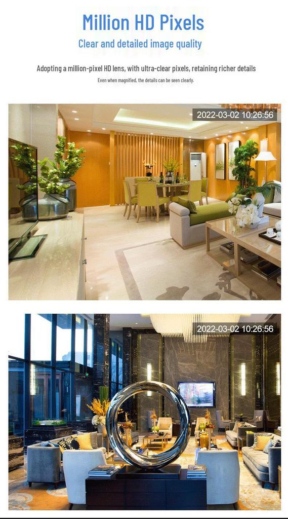 6MP Indoor Smart Camera with Dual Lens & Screen for 24-Hour Monitoring and Alarm System