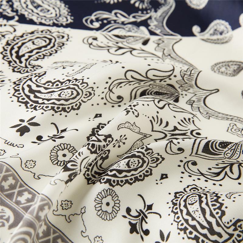 Women's Square Scarf Paisley Print Silk Feel Lightweight Ethnic Pattern Fashion Accessory Head Wrap Neck Shawl Gift