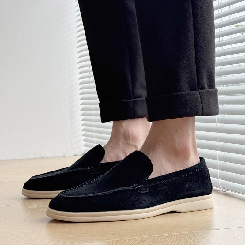 Lazy soft-soled comfortable loafers men's single shoes one-pedal flat-soled commuter Doudou leather shoes 8253-H