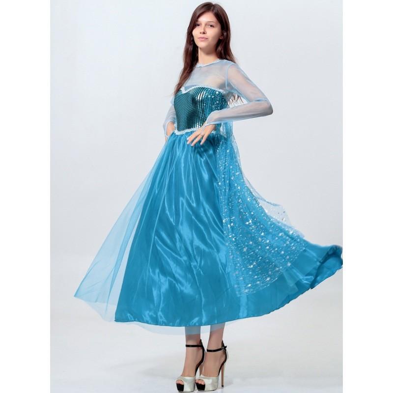Incantevole Vestito Frozen Per Adulti Con Design Principessa Elsa In Morbida Miscela di Cotone