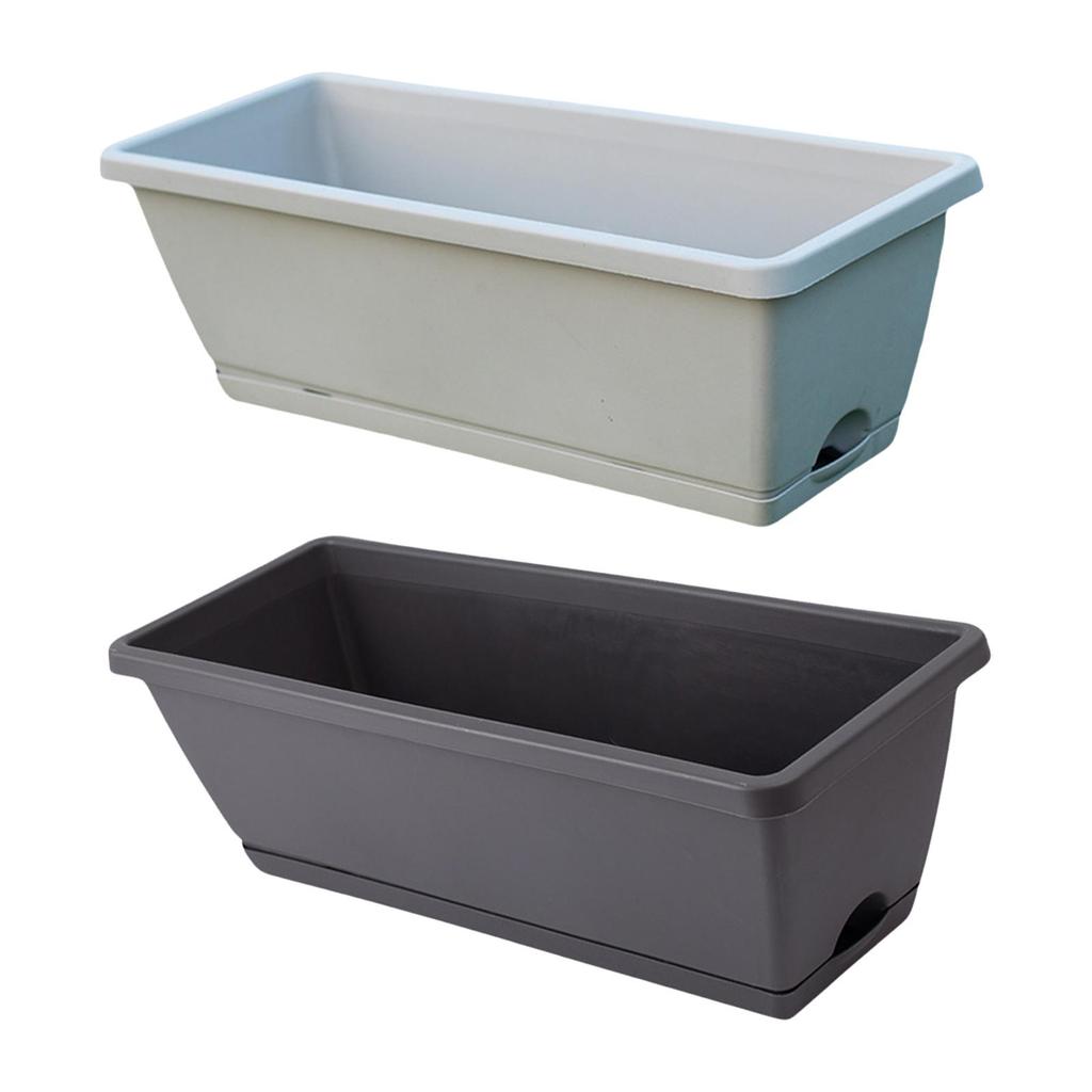 Window Box Planter Container Flower Boxes Pot Garden Flower Plant Pot Vegetable Planters with Tray for Balcony Indoor Outdoor