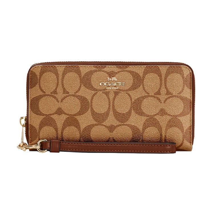 COACH Coated Canvas Wallet Clutch Women's Rosewood C4452-IME74