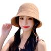 Sommarhatt dam enfärgad stickad mångsidig sommarsolskydd solskyddshatt UV-skydd bucket hat