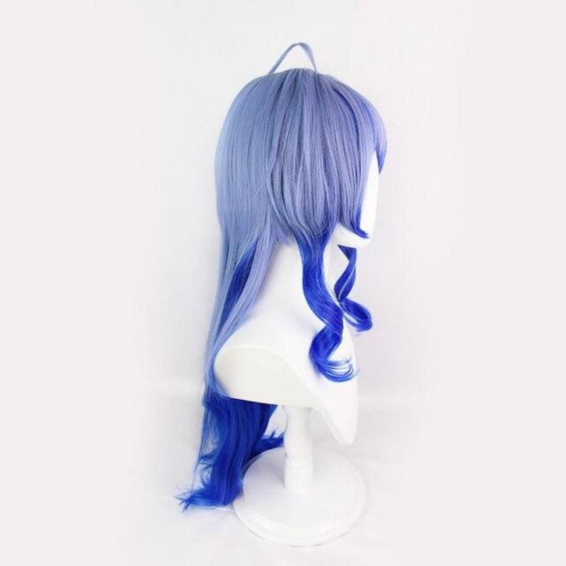 Anime 80CM GANYU Wig Genshin Impact Cosplay Gradient Purple Blue Long Straight Heat Resistant Hair Women Halloween