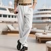 Fashion Mens Straight Trousers 2025 Summer Daily Leisure Breathable Loose Stripe Print Pants For Men Outdoor Vintage Linen Pants