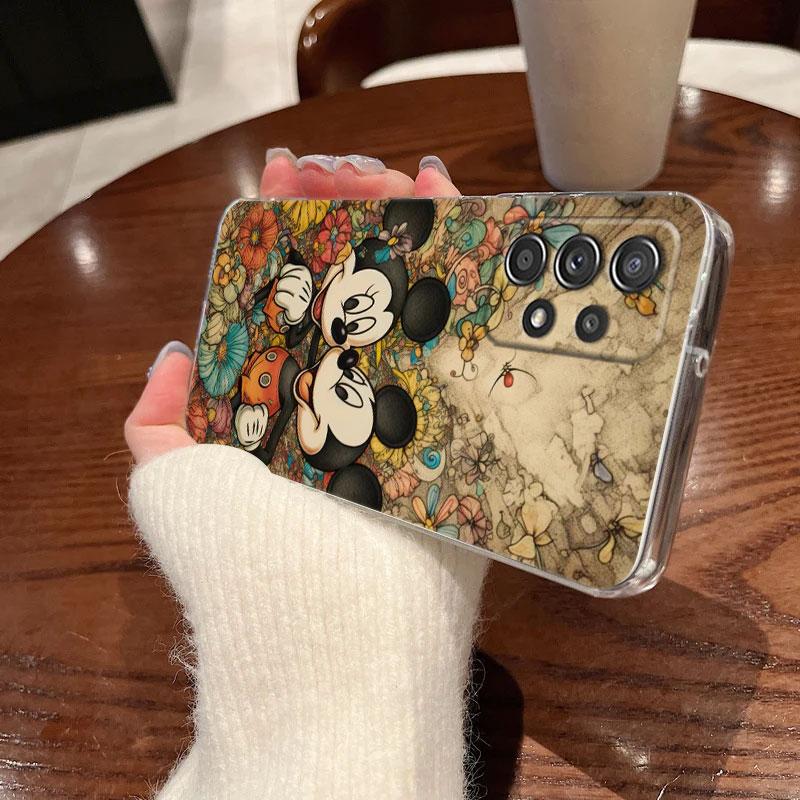 Coque Transparente Disney Pour Samsung Galaxy A57 A37 A56 A36 Coques A55 A54 A35 A26 A07 A17 A16 A06 A34 A15 Housse antichoc Mickey Mouse