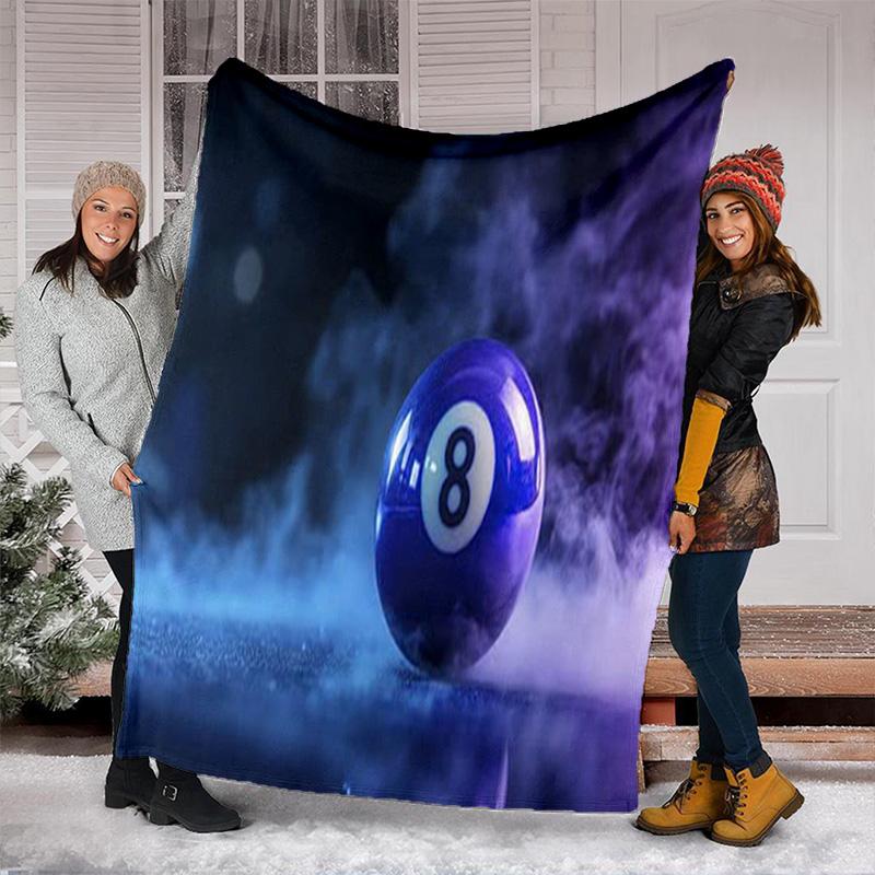 Billiards Plush Blanket Soft Comfortable All Seasons Perfect Sofa Office Nap Travel Birthday Gift Christmas Present