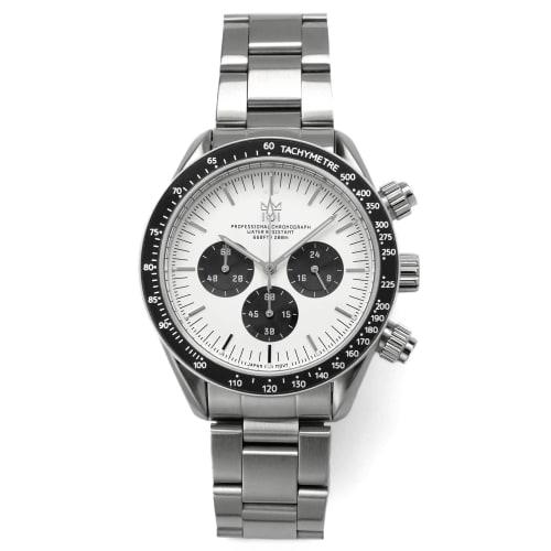 

[HYAKUICHI 101] No.12 Hyakuichi Diver s Chronograph Watch, Men s, No Date, White Panda