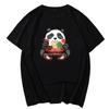 Anime Panda Otaku Japanese Ramen Noodles Graphic T Shirts Summer Cotton Short Sleeve T Shirt Tees Tops Mens Print T Shirt