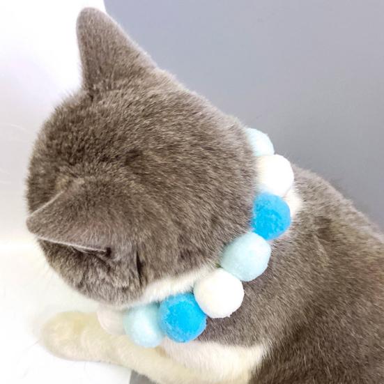 Cat Colorful Plush Balls Collar Dog Neck Ring Strap Pet Photography Accessories