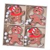 12Pcs Wooden Lovely Man Ornaments Durable Holiday Homes Decoration 4 Panel Designs for Christmas Tree Decorations