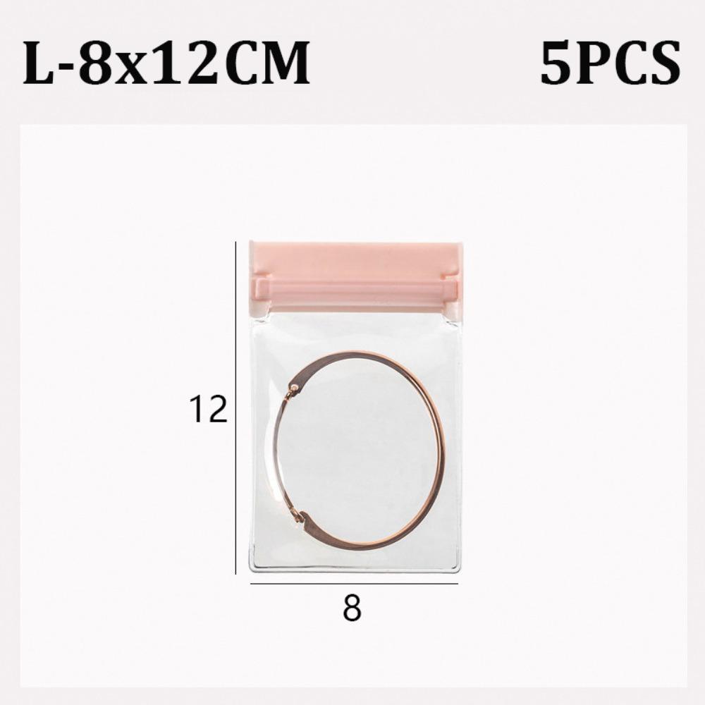 5Pcs Self Sealing Jewelry Zip Lock Bags Frosted Earring Ring Necklace Organizer Jewelry Pouch