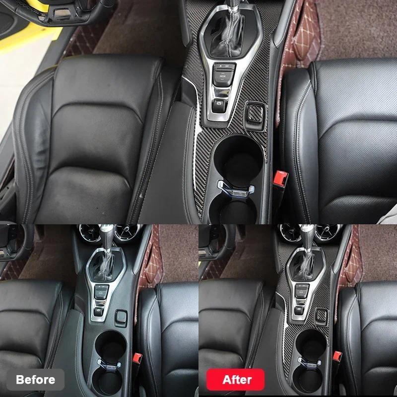 LDH Car Interior Carbon Fiber Gear Shift Panel Frame Trim Stickers For Chevrolet Camaro 2017-2019