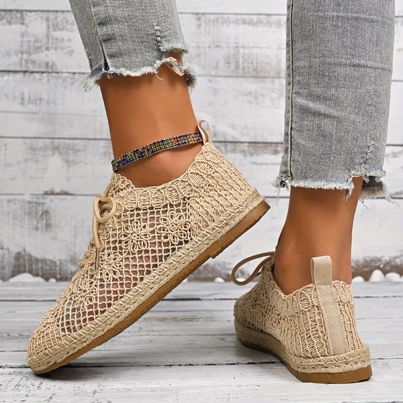 Women'S Slip-On Casual Sneakers - Breathable Fabric Upper, Lightweight Rubber Sole, Low-Top Lace-Up Design for Summer Comfort & Casual Attire
