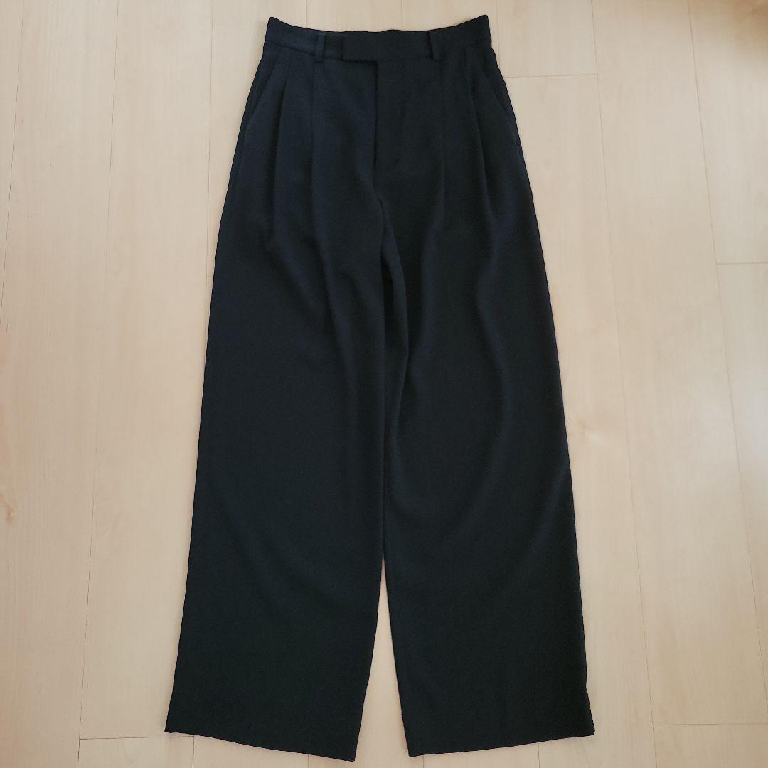 IENA TA/PL Georgette Tuck Wide Pants Black 36
