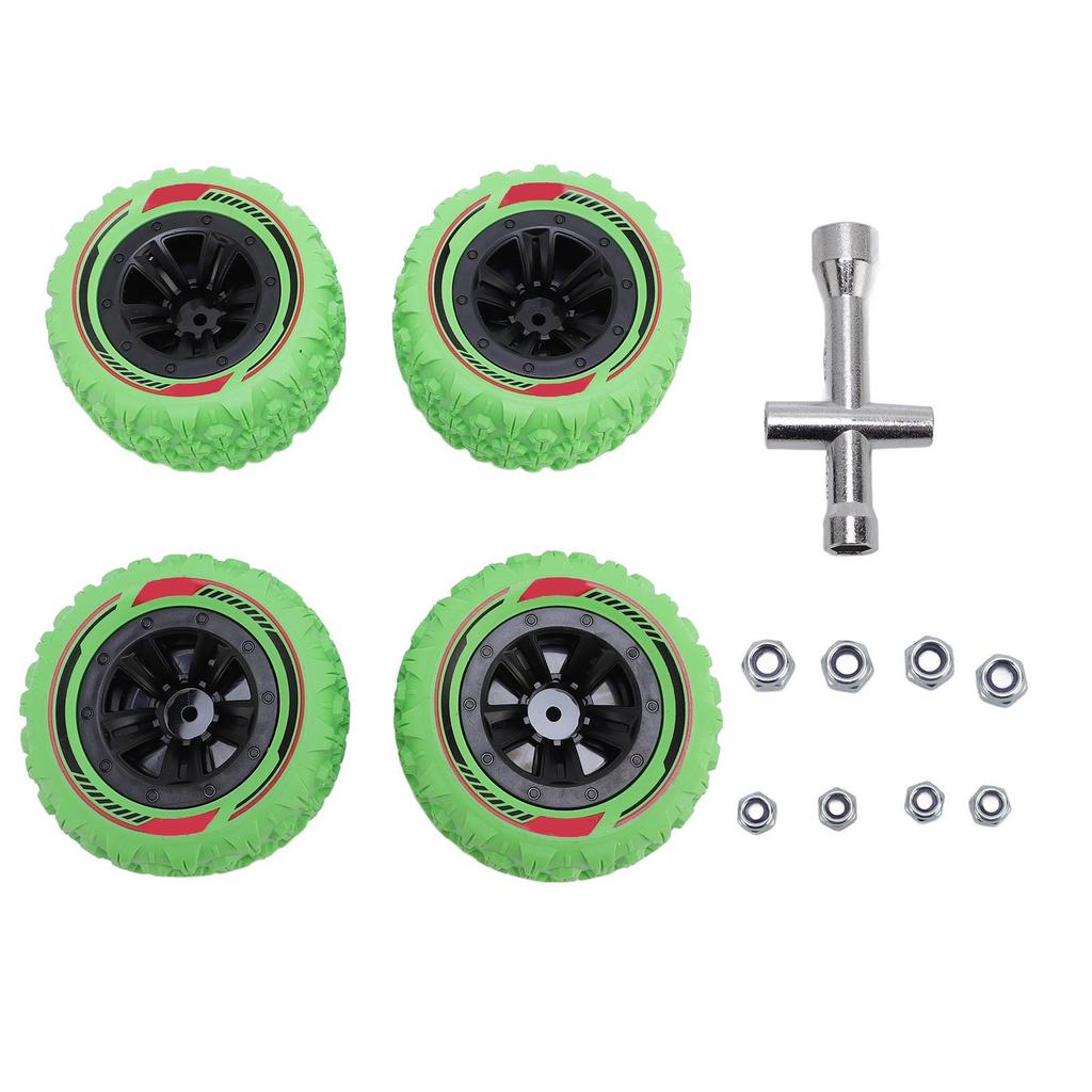 4pcs RC Car Wheels Tires Set with Socket M3 M4 Nut Universal Rubber RC Car Tires for 1/14 1/16 RC Cr