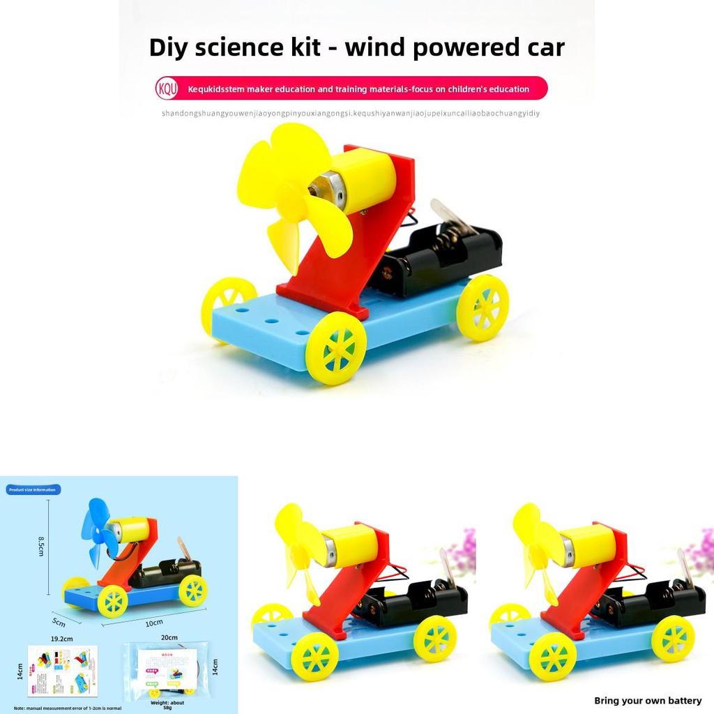 Self Made Wind Powered Car Model Assembly Material Set Children Educational Toysfor Educational Play