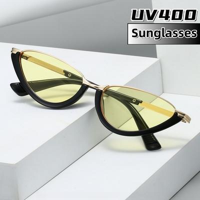 Women's Triangle Cat Eye Street Photography UV400 Sunglasses Advanced Fashion Trend Travel Beach UV Resistant Shades Glasses