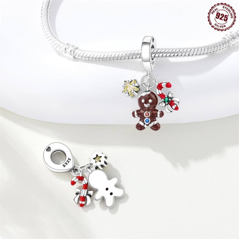 Christmas Collection Copper Snowman Christmas Tree Bow Socks Pendant Beads Fit Diy Bracelet Necklace Festival Gift