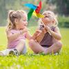 10Pcs Plastic Pinwheel Party DIY Windmill Wind Spinners for Toy Garden Lawn Decor