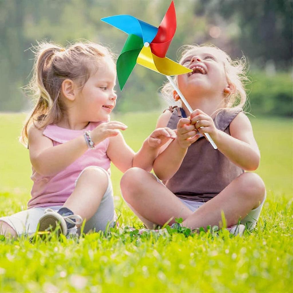 10Pcs Plastic Pinwheel Party DIY Windmill Wind Spinners for Toy Garden Lawn Decor