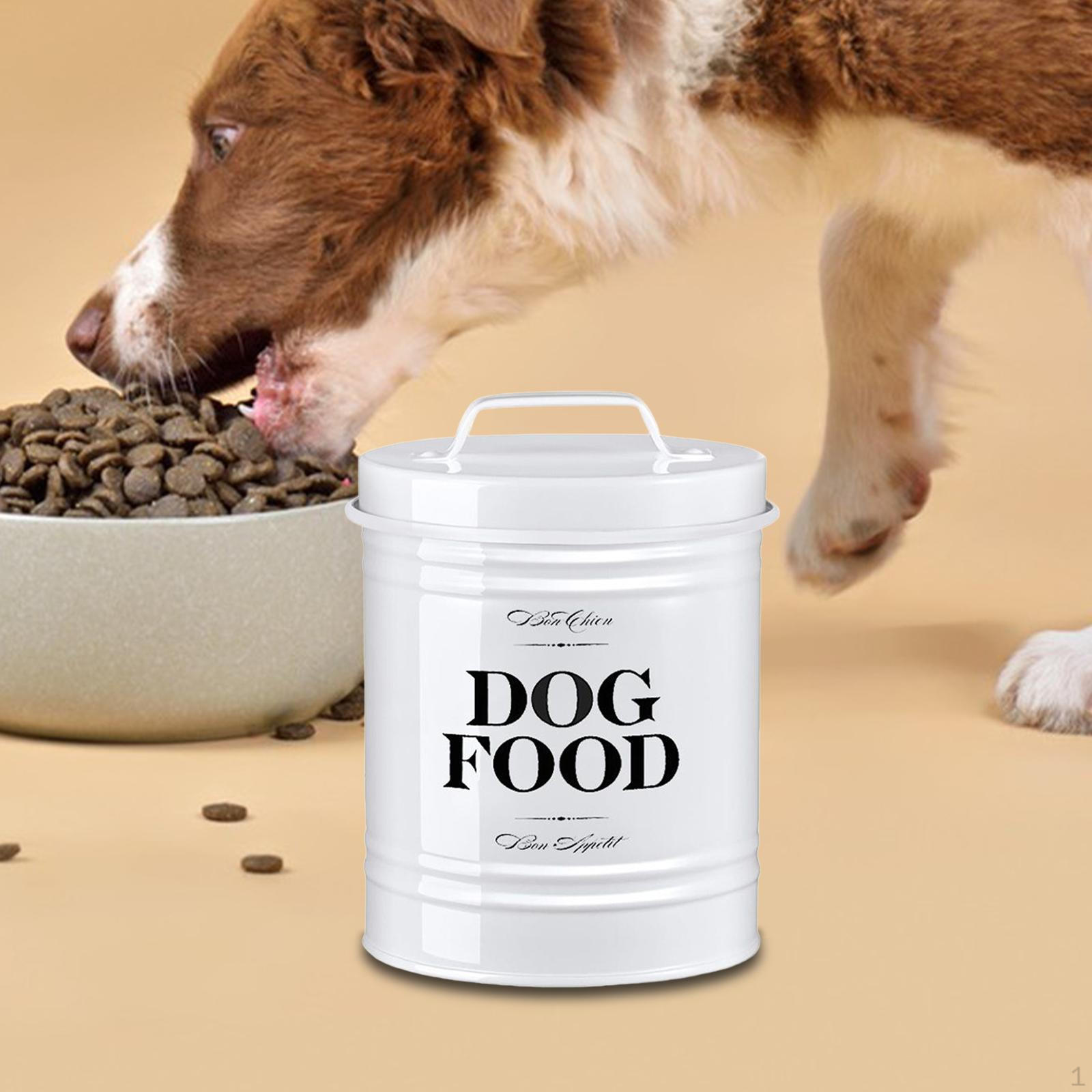 

Airtight Dog Treat Container, Made of Galvanized Iron with Sturdy Carrying Handle, Large Storage белый