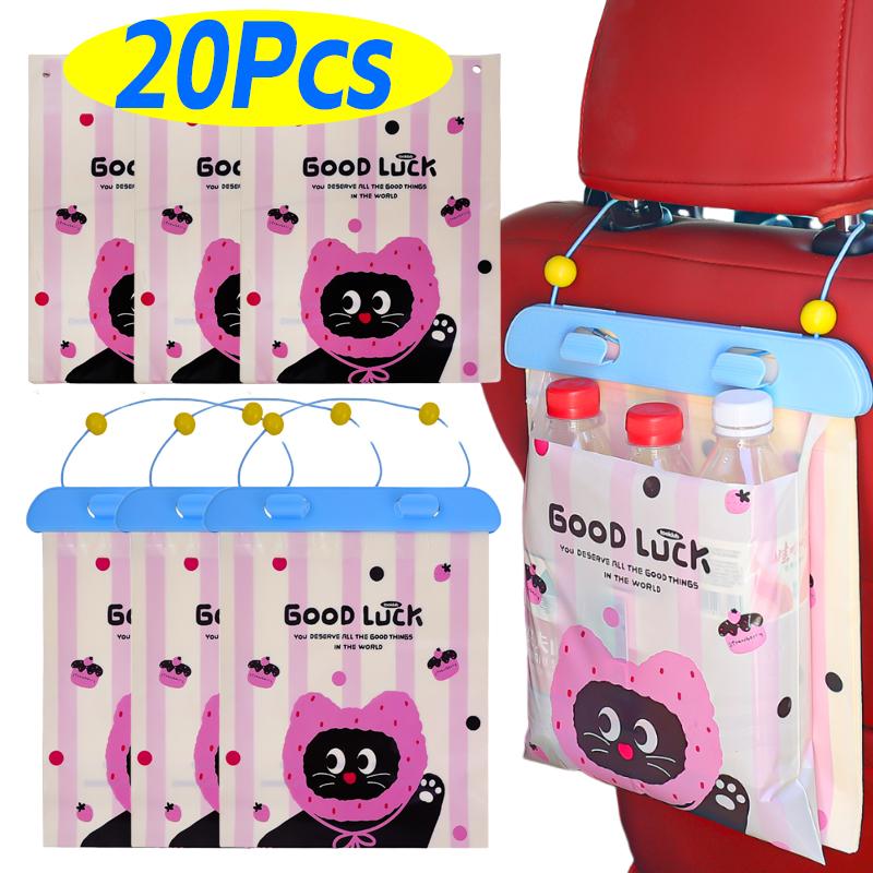 Waterproof Hanging Auto Garbage Can Bin for Car Seat Travel Vehicle Storage Organizer for Road Trip Car Trash Bag Leakproof