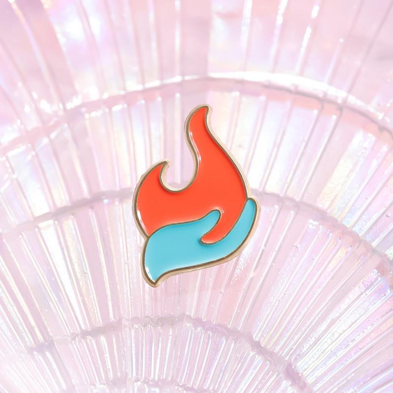 Unique Colorful Flame Brooch Enamel Coated Metal Pin Ideal Decorative Accessory For Clothing And Backpacks