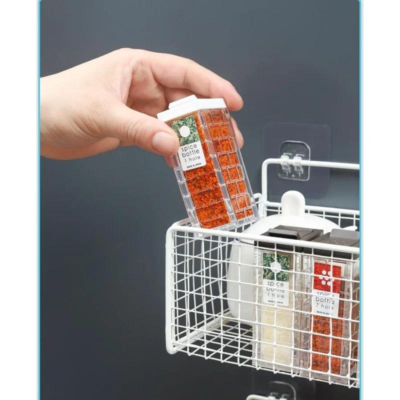 Wall-mounted Hole-free Shelving Basket-free Storage Nail-free Storage for Bathroom Kitchen Living Room Multifu Storages Basket