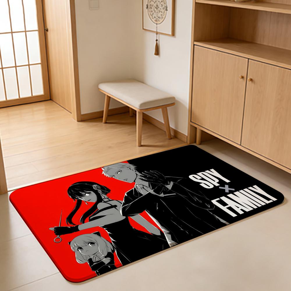 ANIME S-Spy Family Floor Mat Absorbent Floor Mat Non-Slip Entrance Rug for Bathrooms Restrooms and Toilets