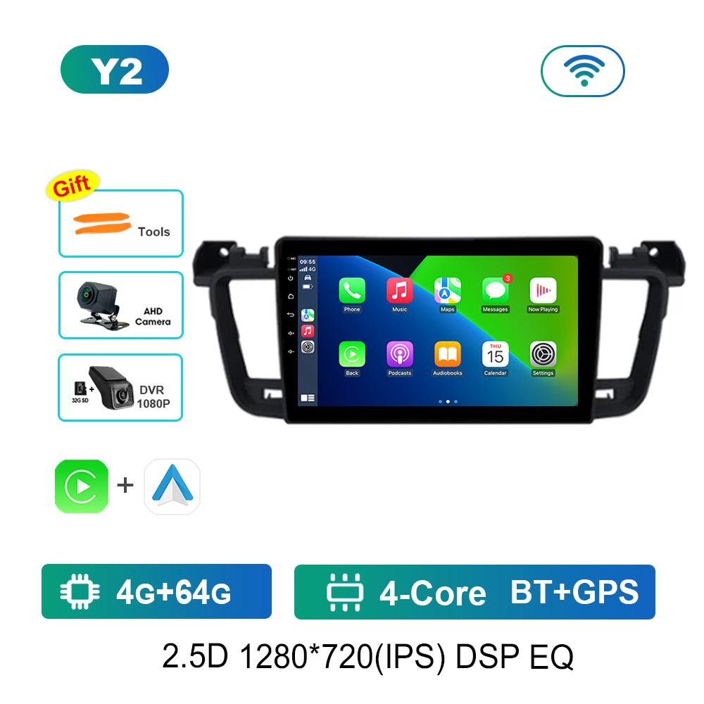 For Peugeot 508 508SW 2011 - 2018 Carplay Android Intelligent System 9'' Car Radio Multimedia Player WiFi GPS Navi 4G IPS Screen