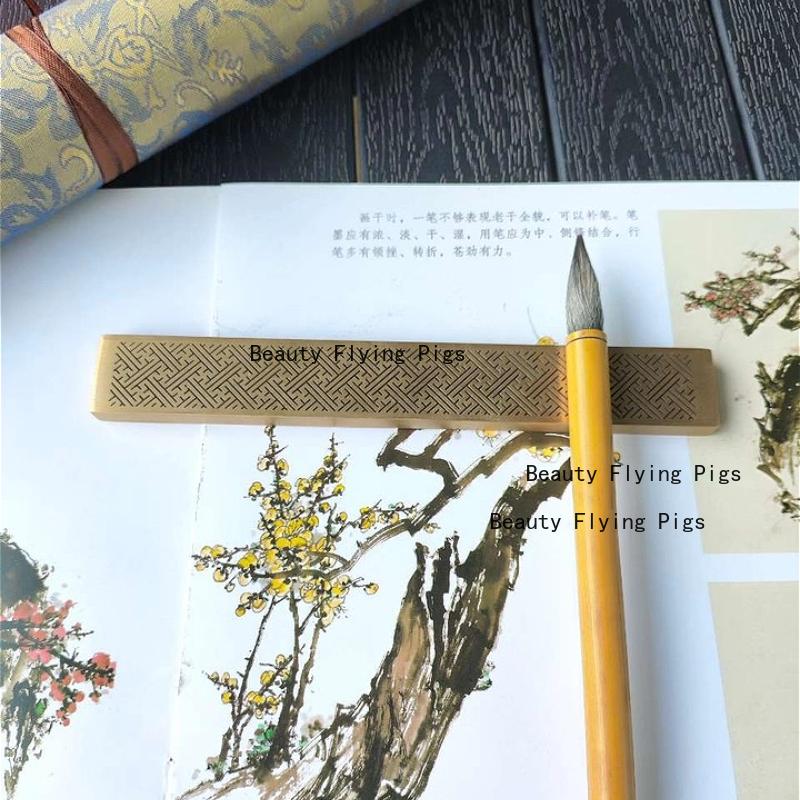 1pc Metal Pressure Strip Calligraphy Town Paper Study Brush Holder Calligraphy and Painting Tools Chinese Metal Ornament