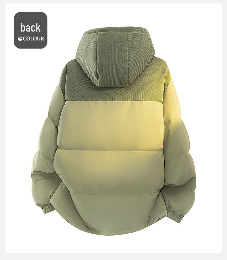 Men's 2025 Winter Corduroy Patchwork Down Jacket - Loose, Casual, Thickened, Warm, Couple Style Coat