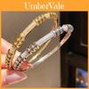 18k Gold Plated Zircon Round Cuff Bracelet With Elegant Finish For Stylish Office Wear