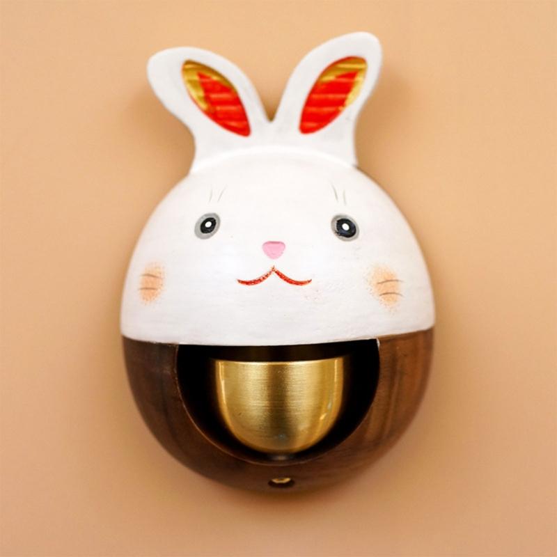 Elk Cat Rabbit Wodden Doorbell Winden Chimes Hanging Wind Bell Wireless Doorbell Decor for Home Entrance Door Bell