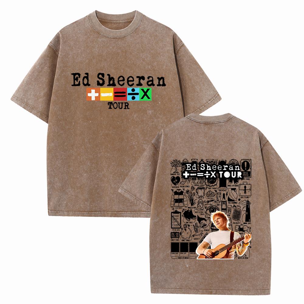 Ed Sheeran Tour Shirts Harajuku Vintage O-Neck Short Sleeve Cotton Man Woman T-Shirts Gift Tops