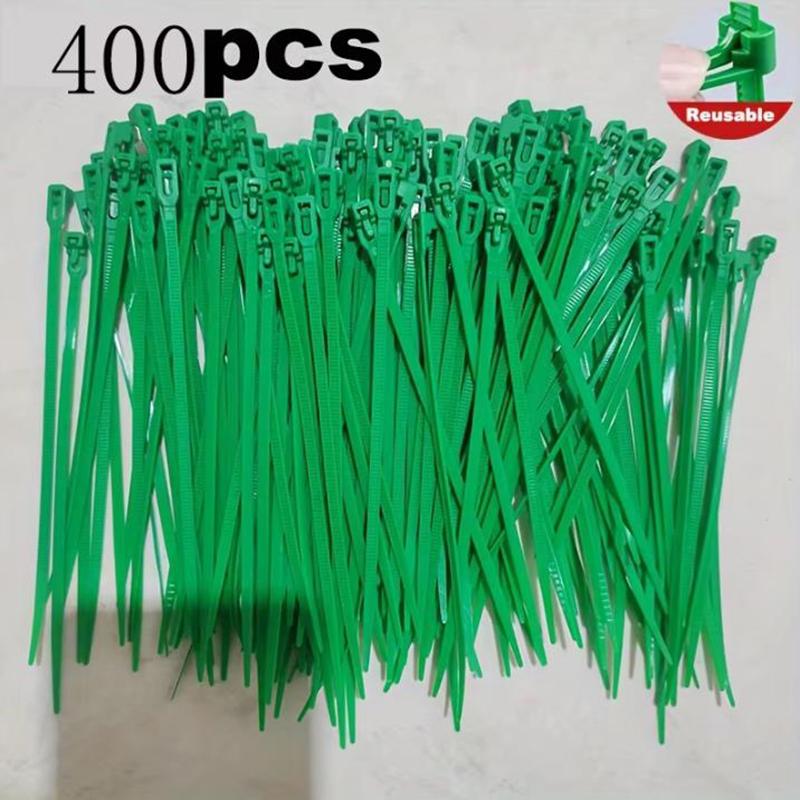 400/200Pcs Gardening Ties Adjustable Reusable Garden Ties Plant Support Shrubs Fastener Tree Locking Nylon Plastic Ties Tools